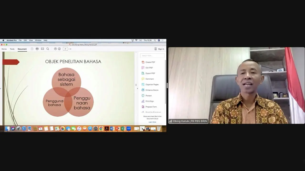 Guest Lecture of Japanese Literature Students of Universitas Bung Hatta with the Head of PR BRIN for Language and Literature Preservation