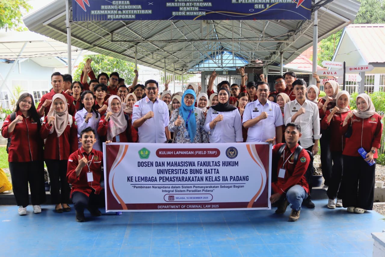 Law Students of Universitas Bung Hatta Conduct Field Study at Class IIA Padang Correctional Facility