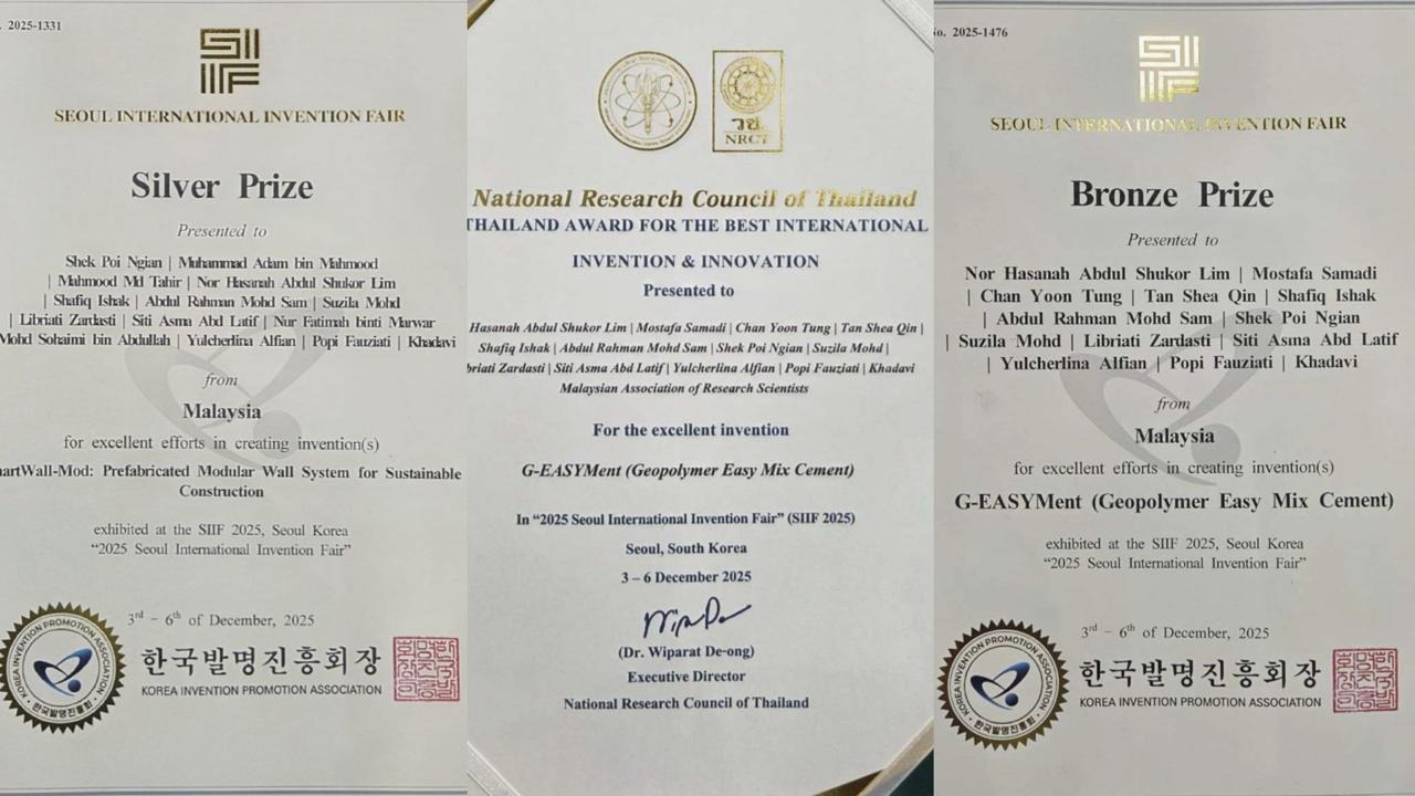 Universitas Bung Hatta and UTM CRC Team Shine at Seoul International Invention Fair 2025